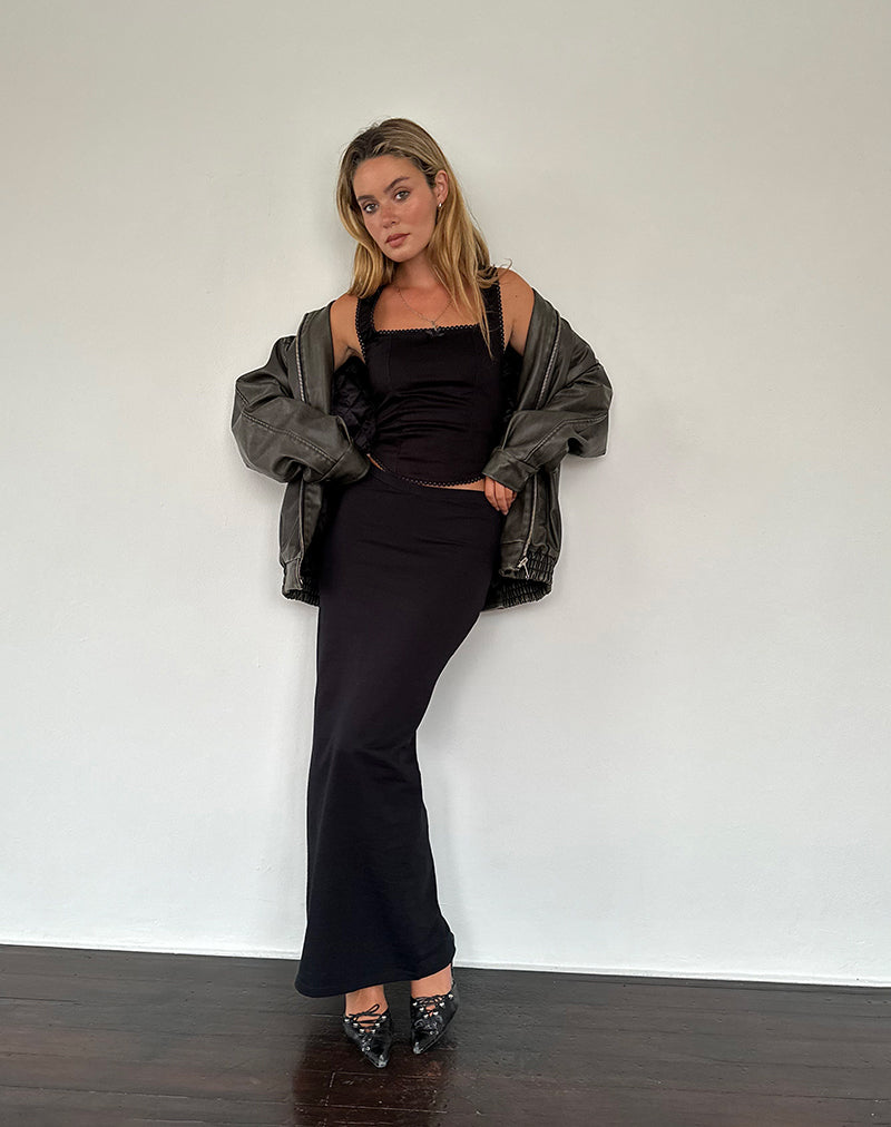 Image de Sunadia V Maxi Skirt in Black Lycra