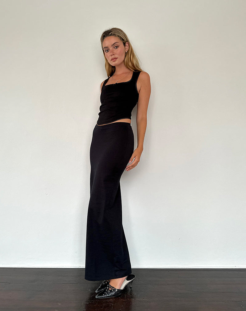 Image de Sunadia V Maxi Skirt in Black Lycra