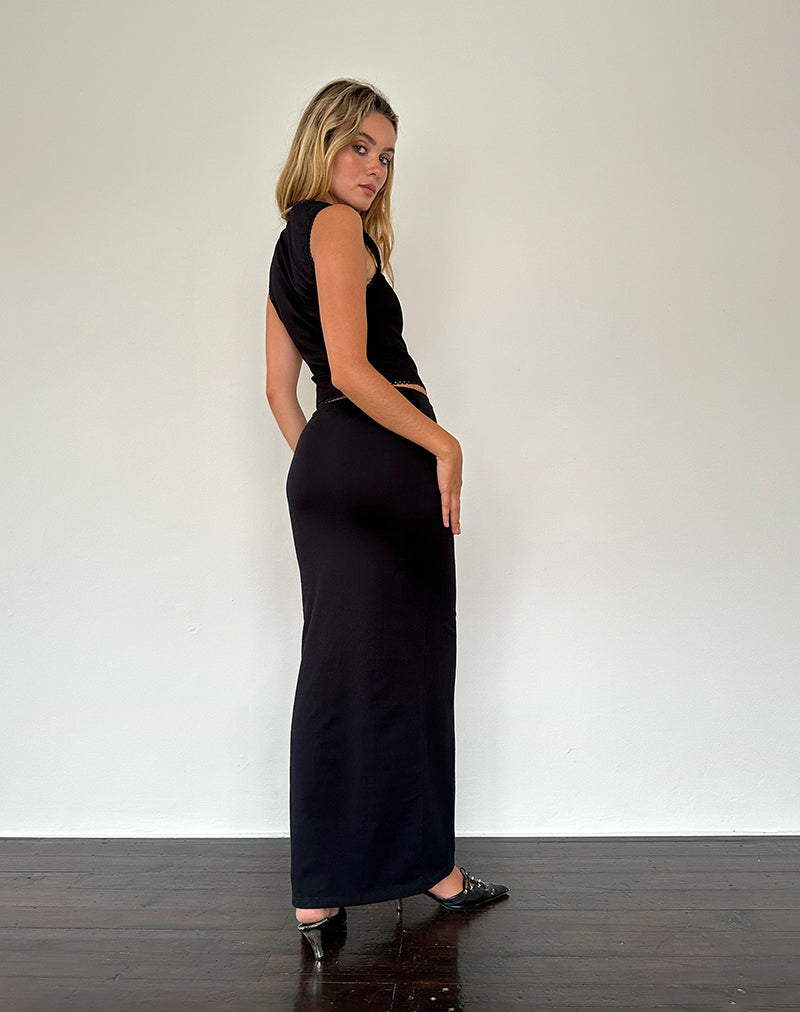 Image de Sunadia V Maxi Skirt in Black Lycra