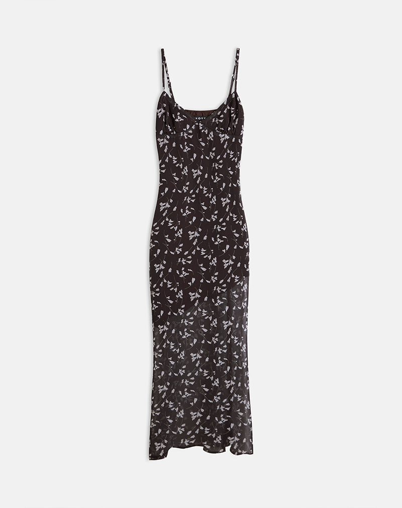 Image de Sunita Maxi Dress in Flower Chiffon Brown