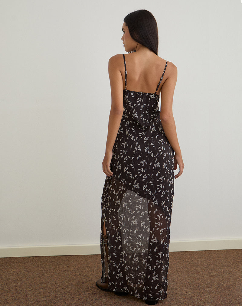 Image de Sunita Maxi Dress in Flower Chiffon Brown