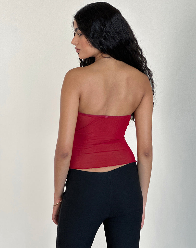 Image de Sunniva Bandeau Top in Cherry Mesh