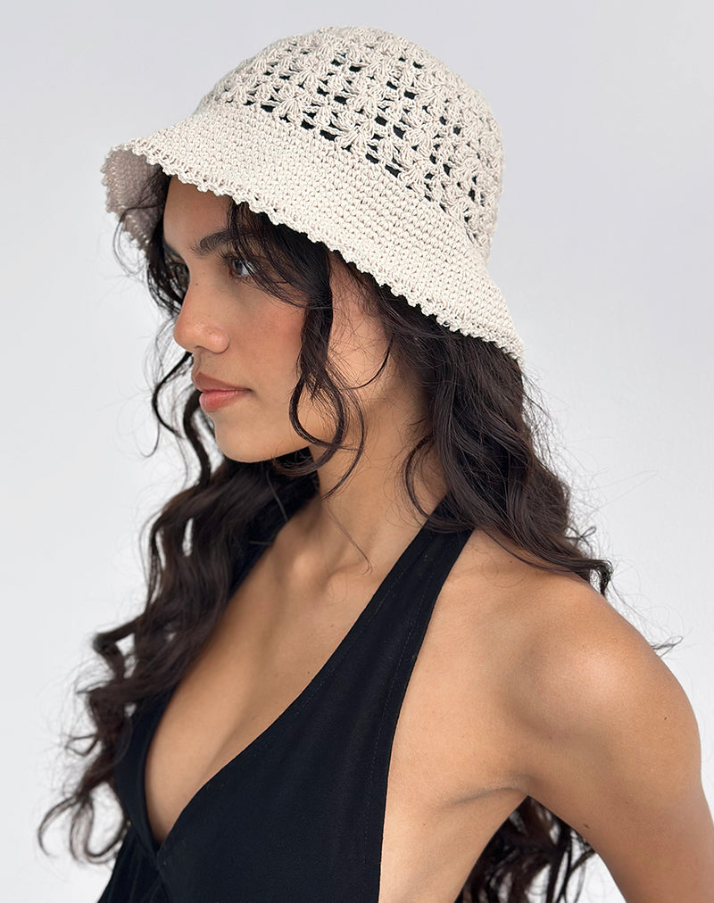 Suno Bucket Hat en crochet Ivoire
