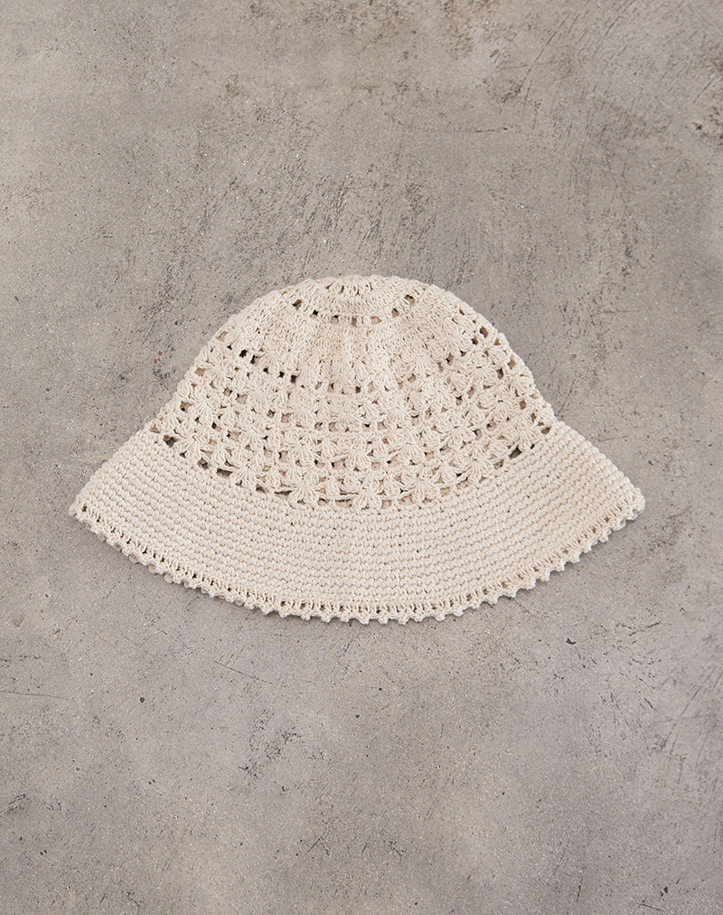 Suno Bucket Hat en crochet Ivoire