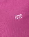 Cachemire rose avec nœud rose clair M broderie