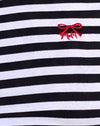 Rayures noires et blanches avec broderie M