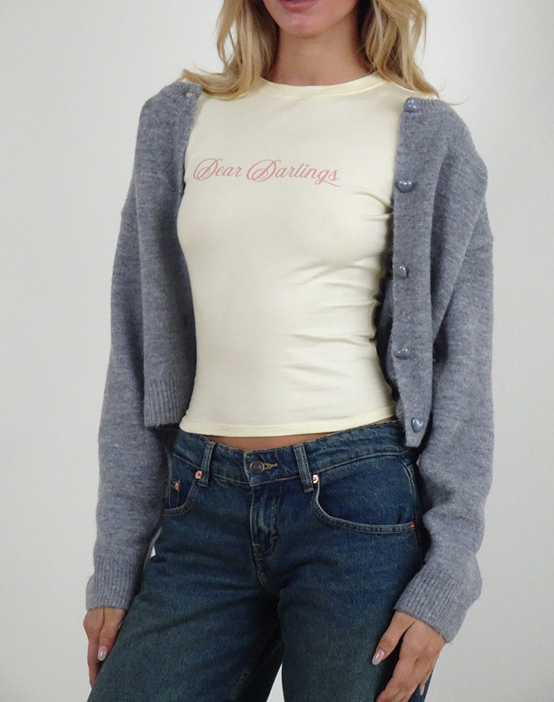 Image de Sutin Tee in Buttermilk with Dear Darlings Print