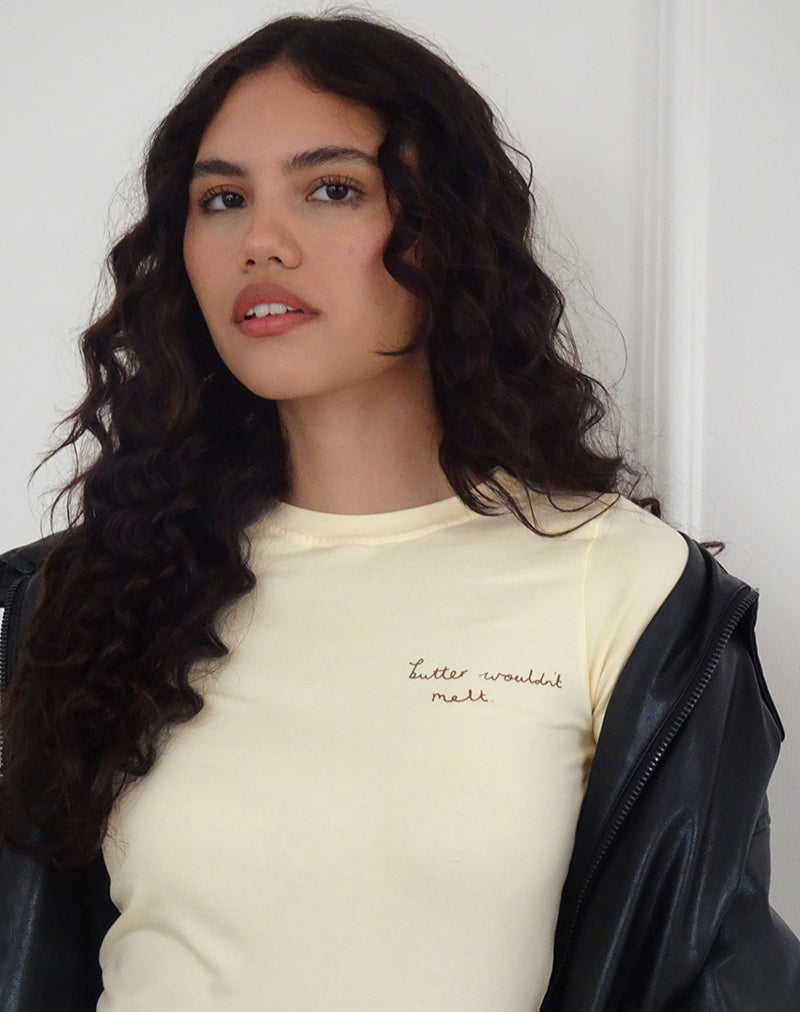 Image de Sutin Tee in Buttermilk with Butter Wouldn't Melt Motif