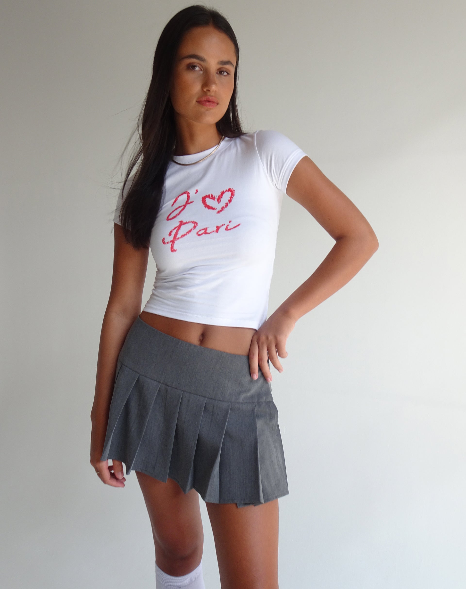 Image de Sutin Tee in White with I Love Pari Graphic