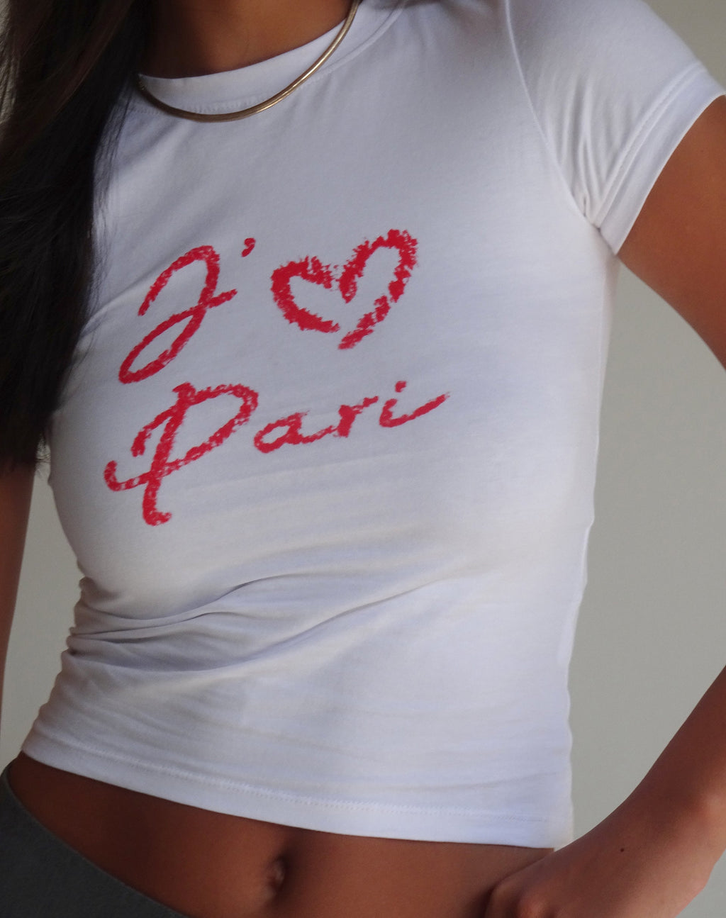 Tee-shirt Sutin Baby en blanc avec graphique I Love Pari