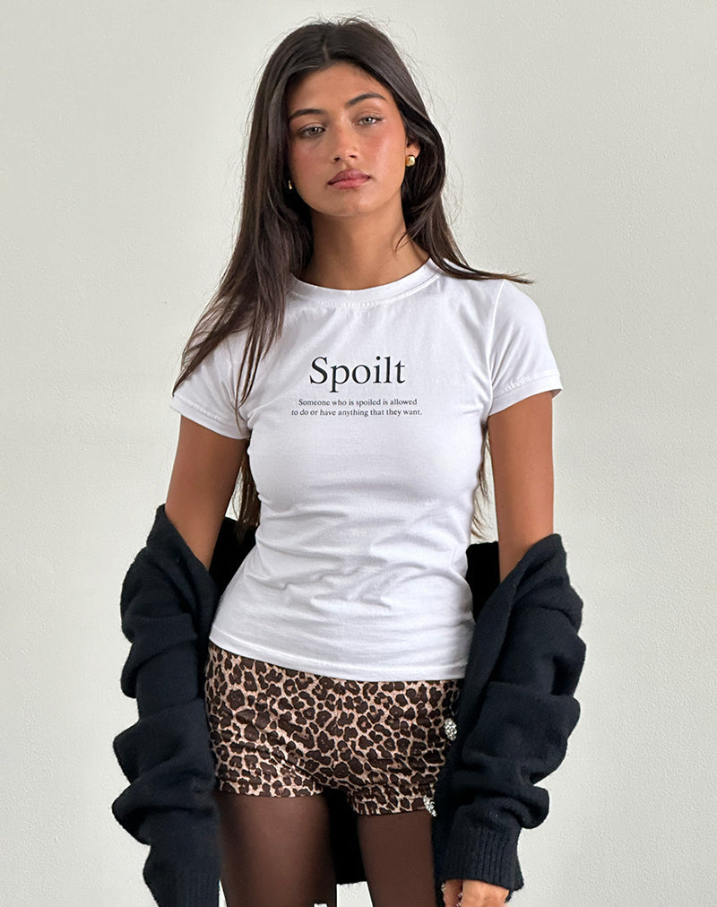 Image de Sutin Baby Tee en blanc avec Slogan Spoilt