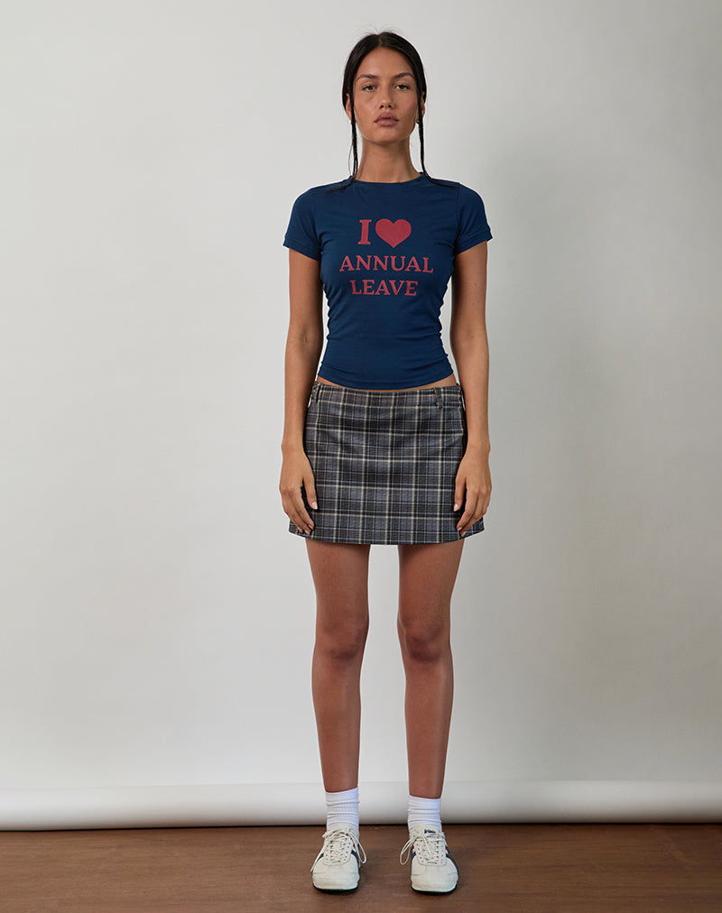 Image de Sutin Tee in Navy with Red I Love Annual Leave Graphic