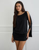 Image of Sybe Cut Batwing Sleeve Mini Dress in Black