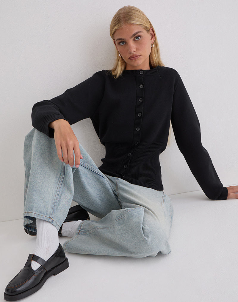 Cardigan à manches longues Subra en noir