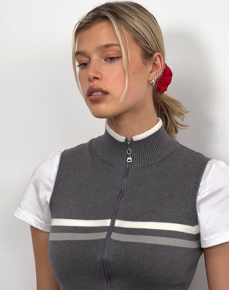 Image de Tabeya Veste en tricot sans manches en gris
