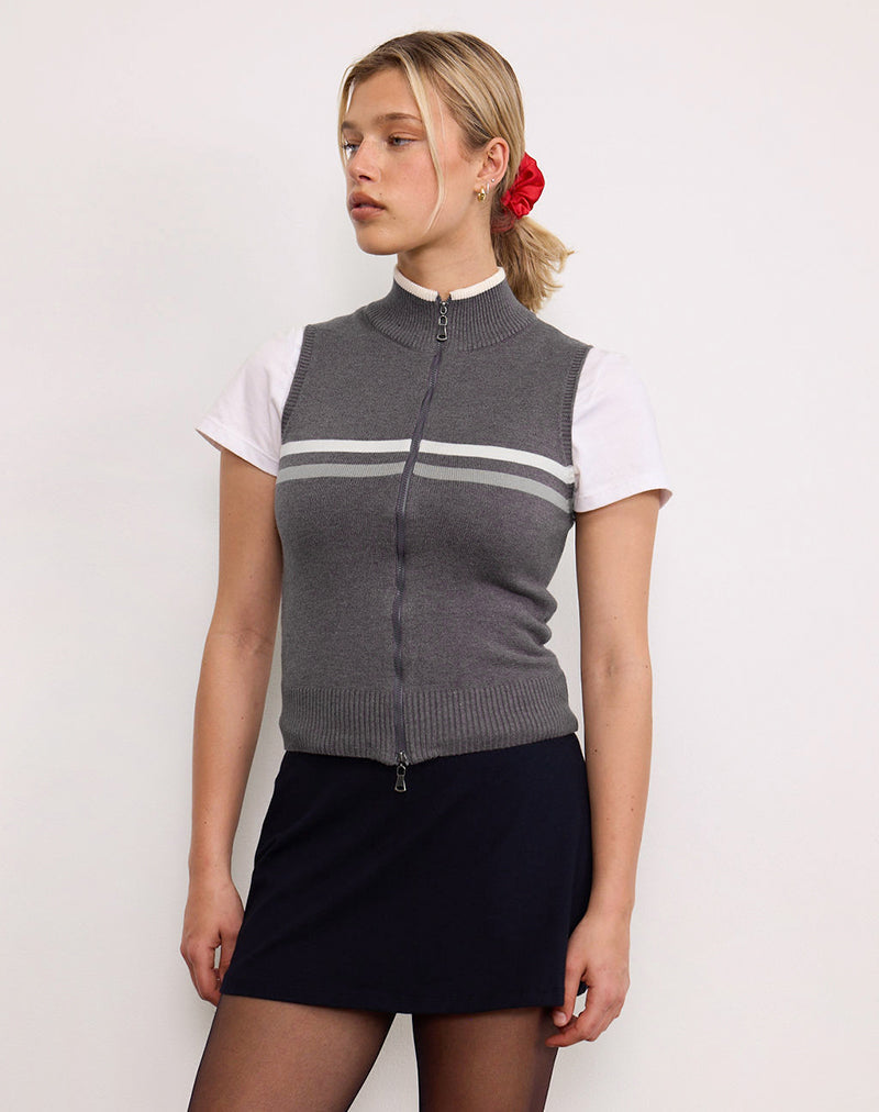 Tabeya Veste en tricot sans manches en gris