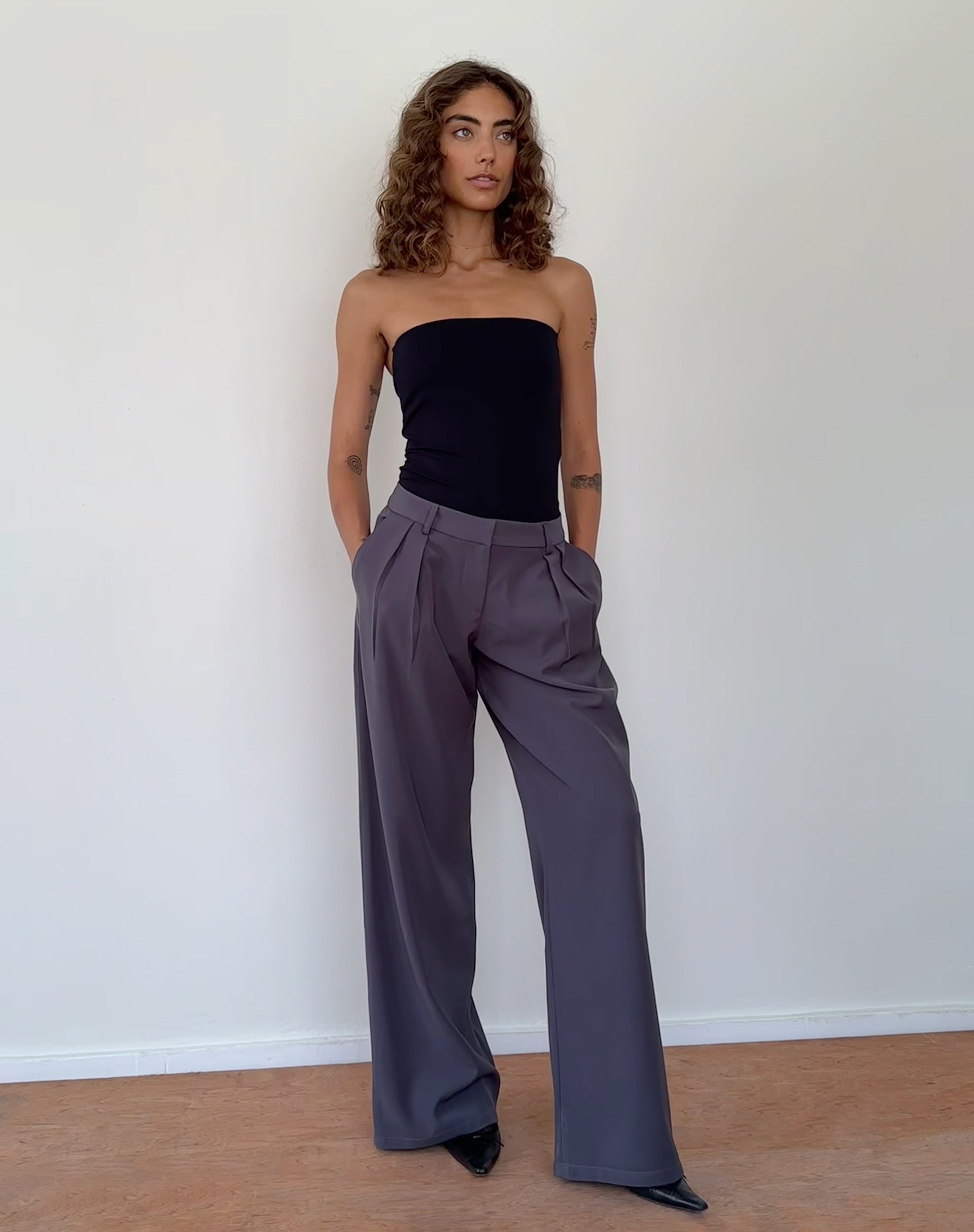 Image de Taite Bodysuit bandeau en Lycra noir
