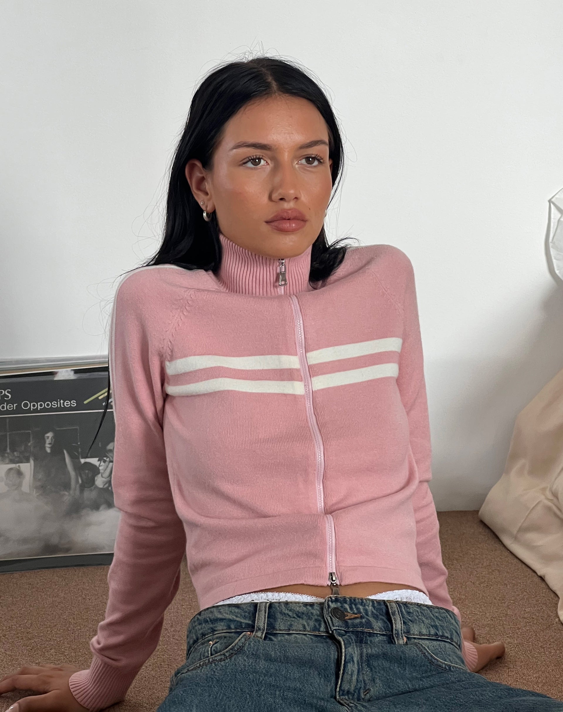 Image de Talisa Sporty Zip Through Jacket in Knit Pink
