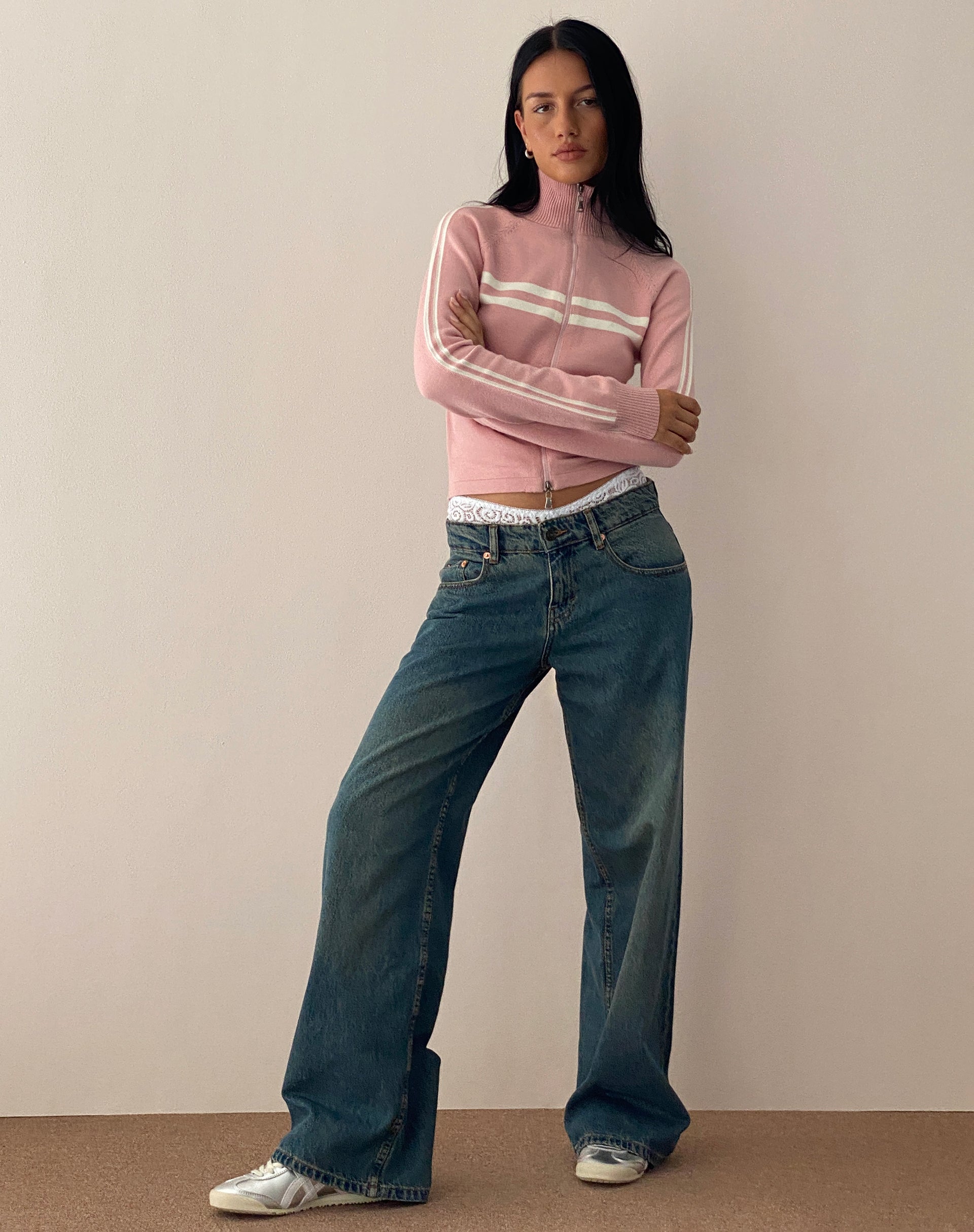 Image de Talisa Sporty Zip Through Jacket in Knit Pink