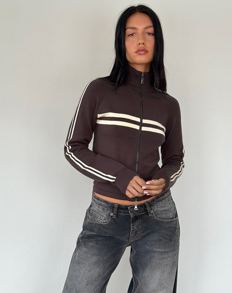 Image de Talisa Sporty Zip Through Jacket in Brown