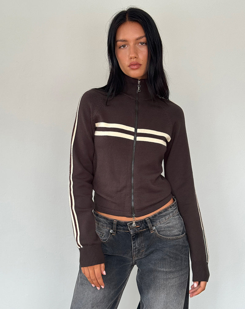 Image de Talisa Sporty Zip Through Jacket in Brown