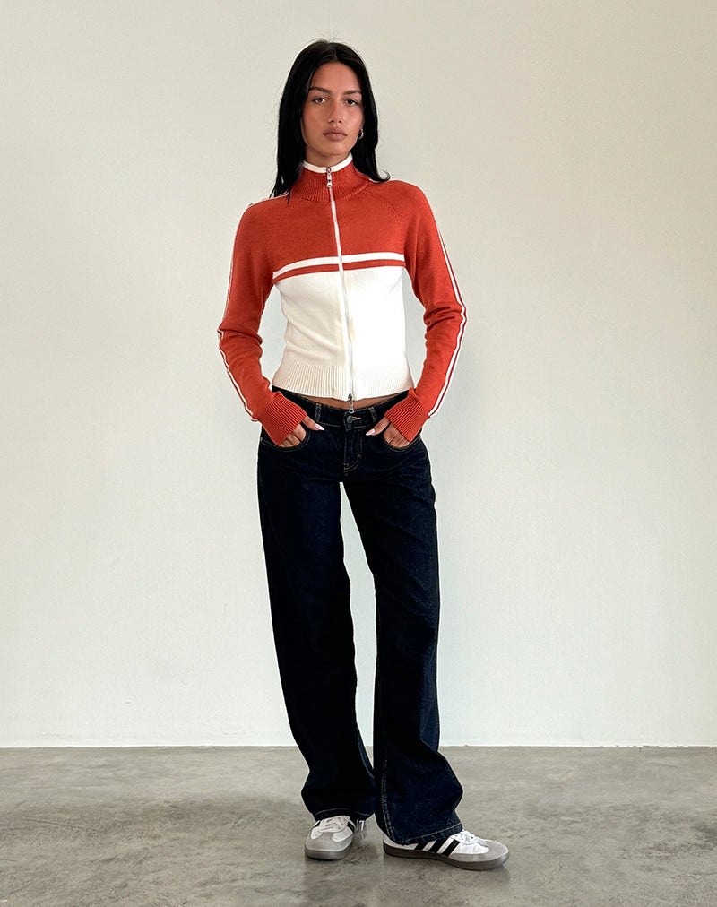 Image de la veste Talya à panneaux rouges et blancs