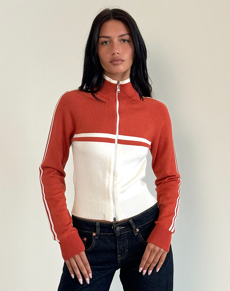 Veste Talya en rouge et blanc