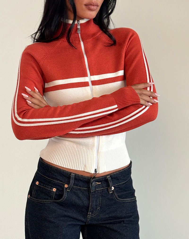 Veste Talya en rouge et blanc