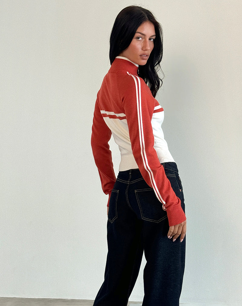 Image de la veste Talya à panneaux rouges et blancs