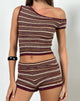Image de Husan Hot Pants in Shimmer Stripe Knit Rust