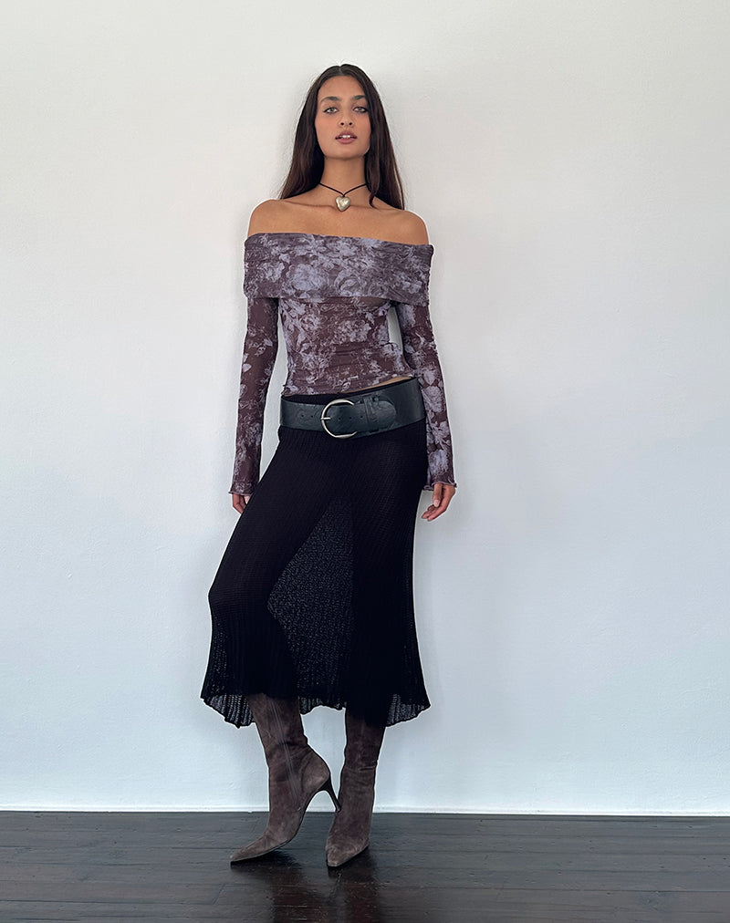 Image de Noelle Bardot Top in Botanic Sketch Purple