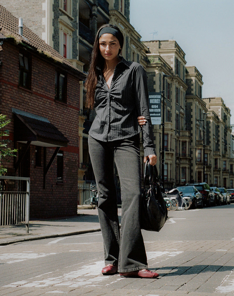 Chemise ajustée Tarsi, Mono Pinstripe Grey