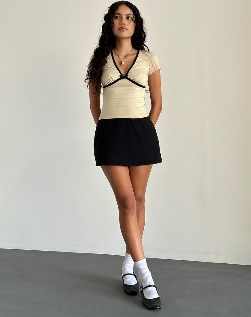 Image de Tasina Top en lait de coco avec reliure noire