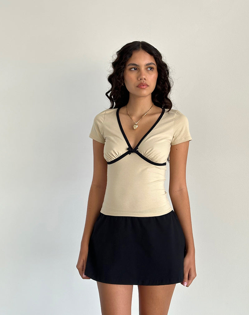 Image de Tasina Top en lait de coco avec reliure noire