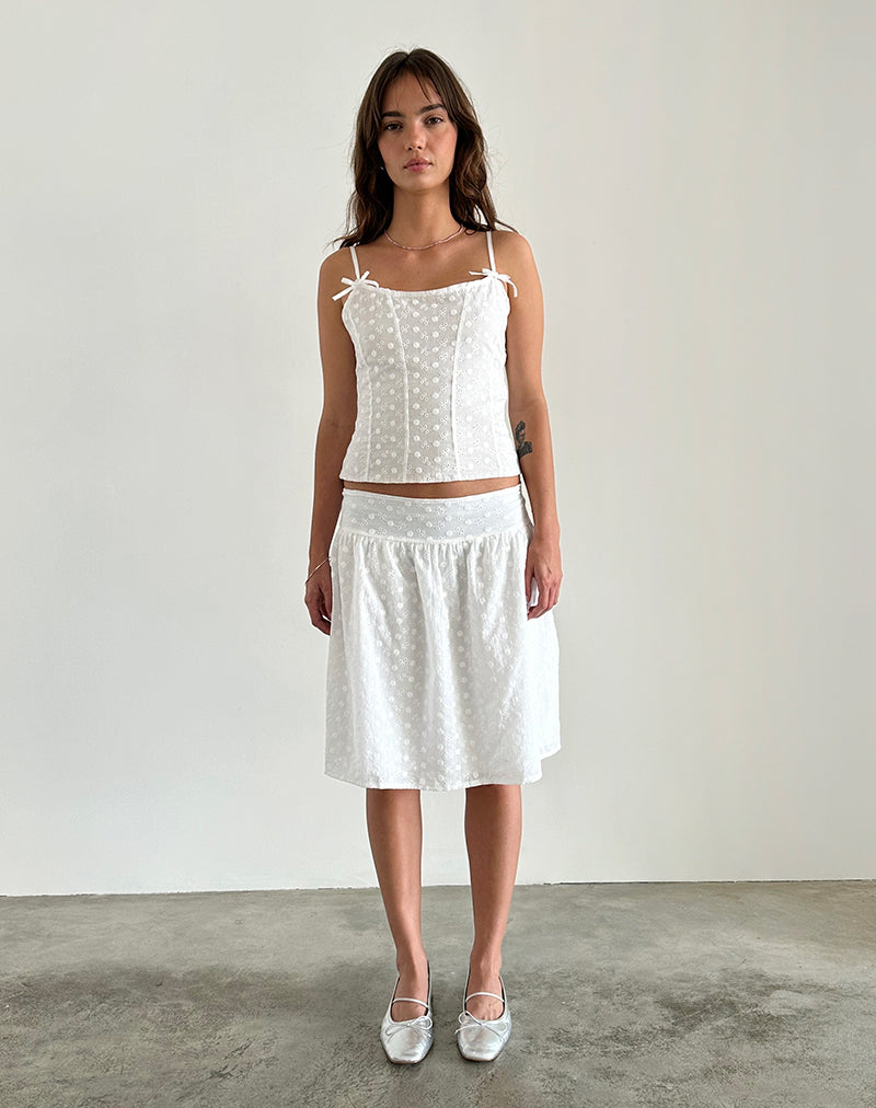 Image de Tasma Corset Top in Woven Broderie White
