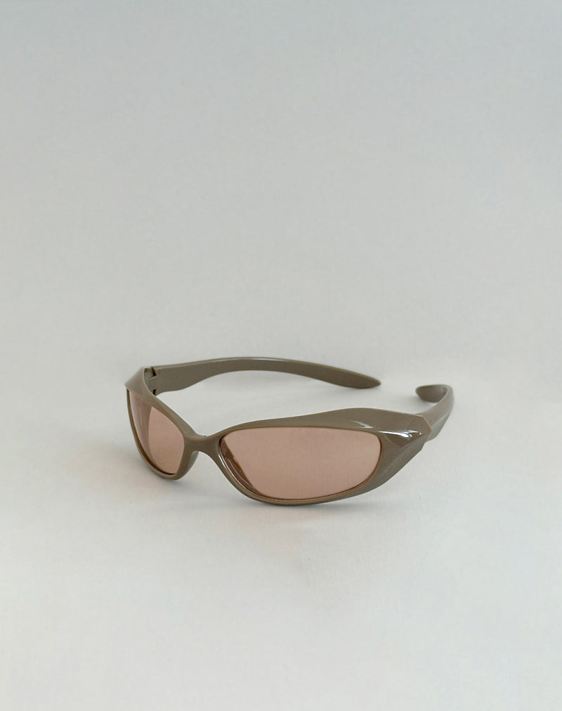 Image de Tatan Wrap Around Sunglasses in Taupe