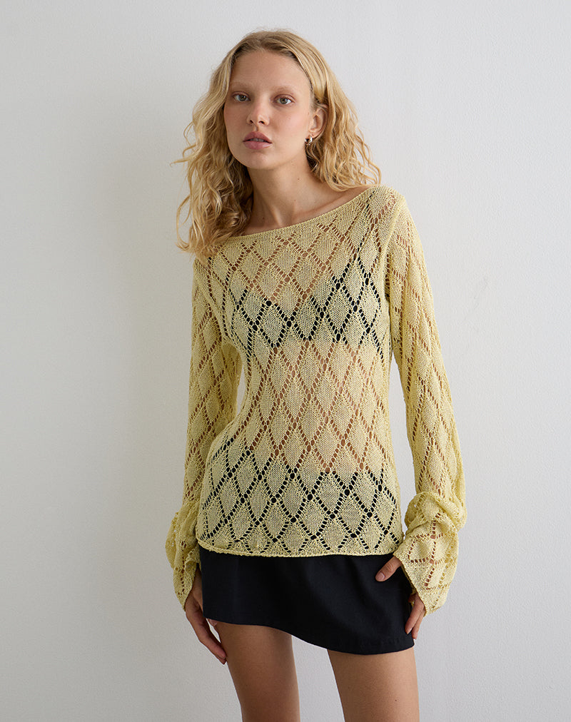 Pull Tate en citron métallisé