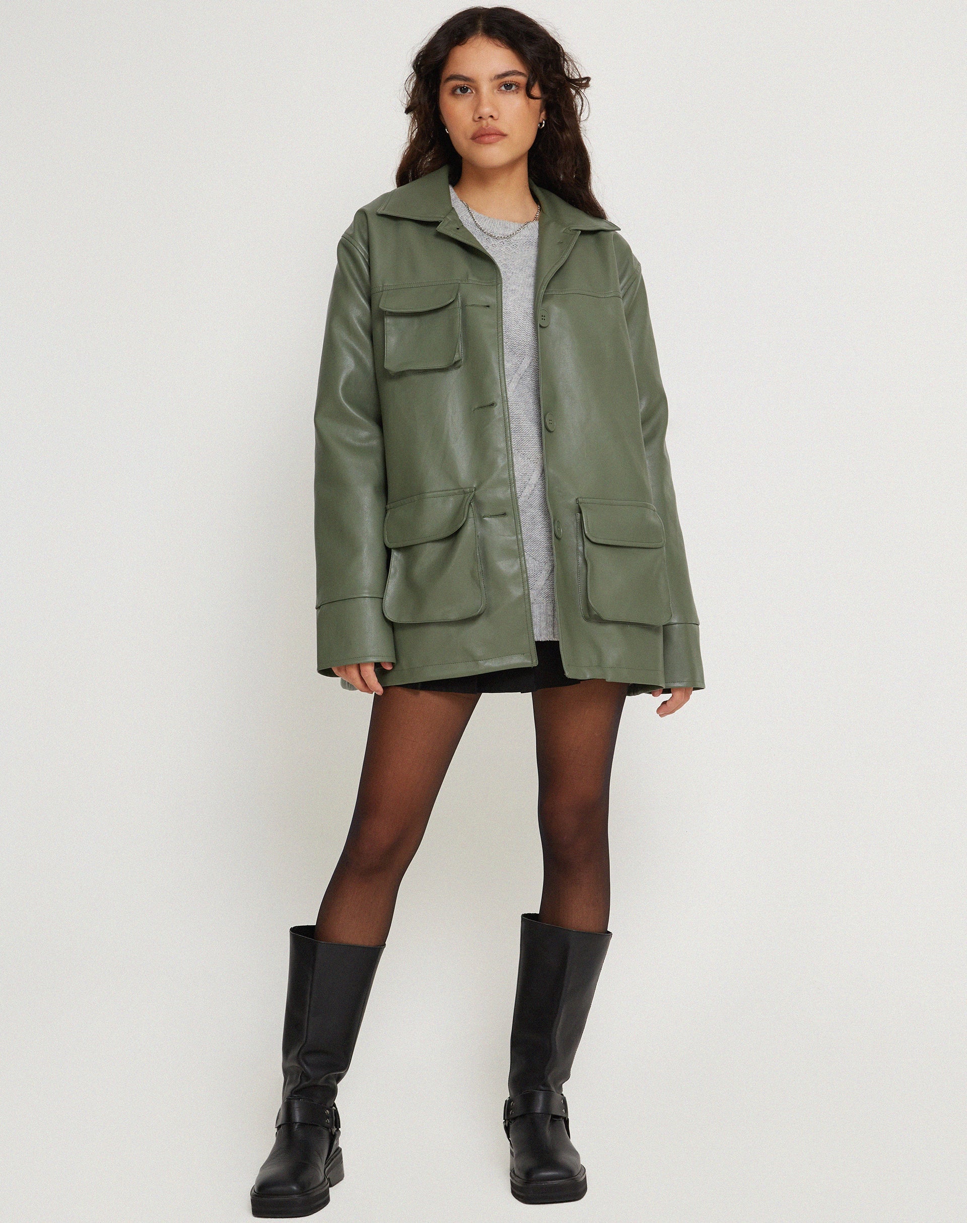 Image de la veste Tavira en PU Military Green
