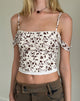 Image de Tavisha Cami Top in Brown Stem Flower Flock