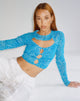 Image de Techin Crop Top in Mixed Animal Flock Blue