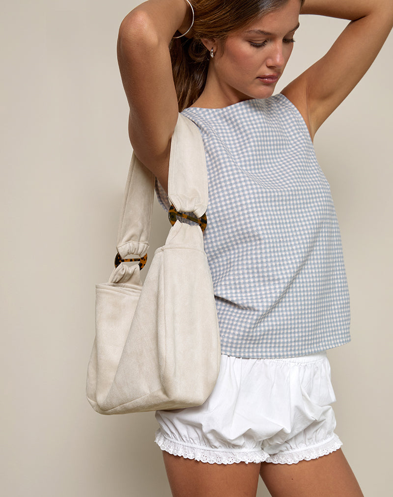 Sac Tetira avec double boucle en écaille de tortue en crème