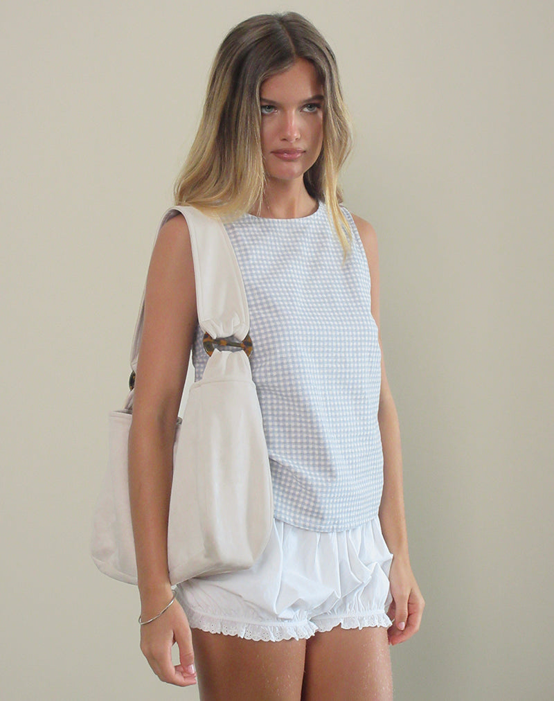 Sac Tetira avec double boucle en écaille de tortue en crème