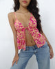 Image de Tezza Tie Front Cami Top in Dark Wild Flower Cantaloupe