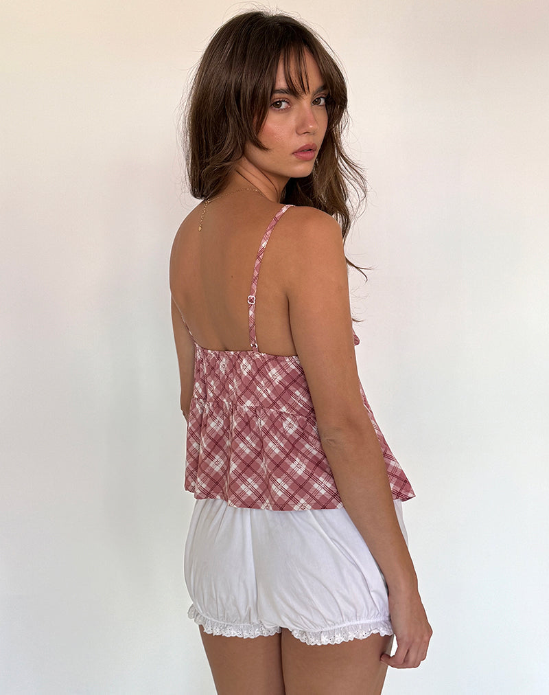 Top Tezza en tartan rose