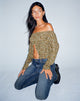 Image de THENA TOP GRUNGEY FLORAL KHAKI