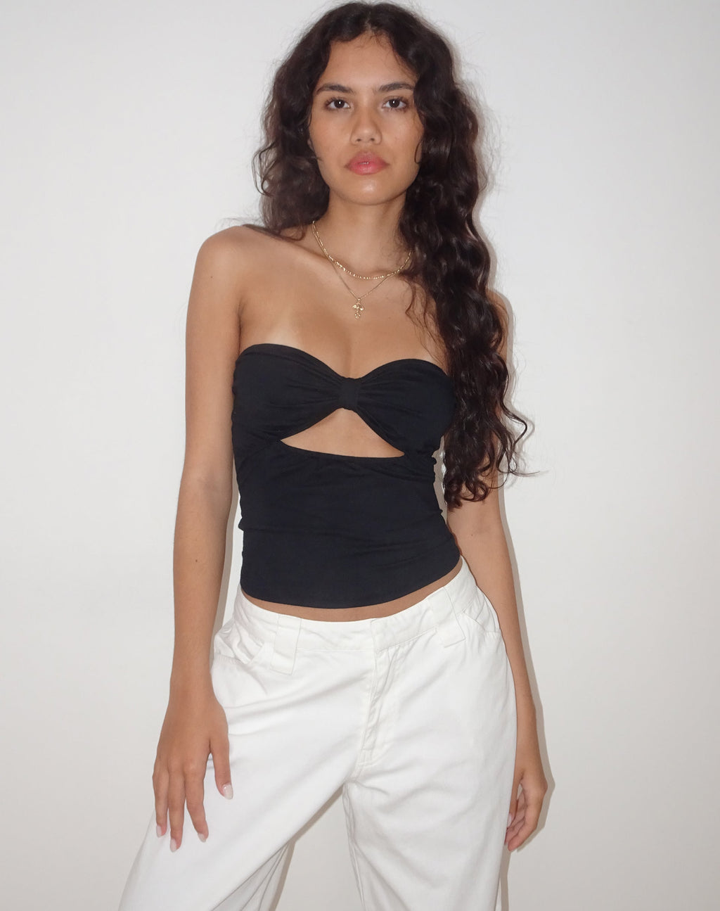 Tifose - Top bandeau torsadé sur le devant - Noir