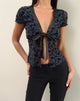 Image de Tifu Tie Top in Navy Pretty Petal Flock