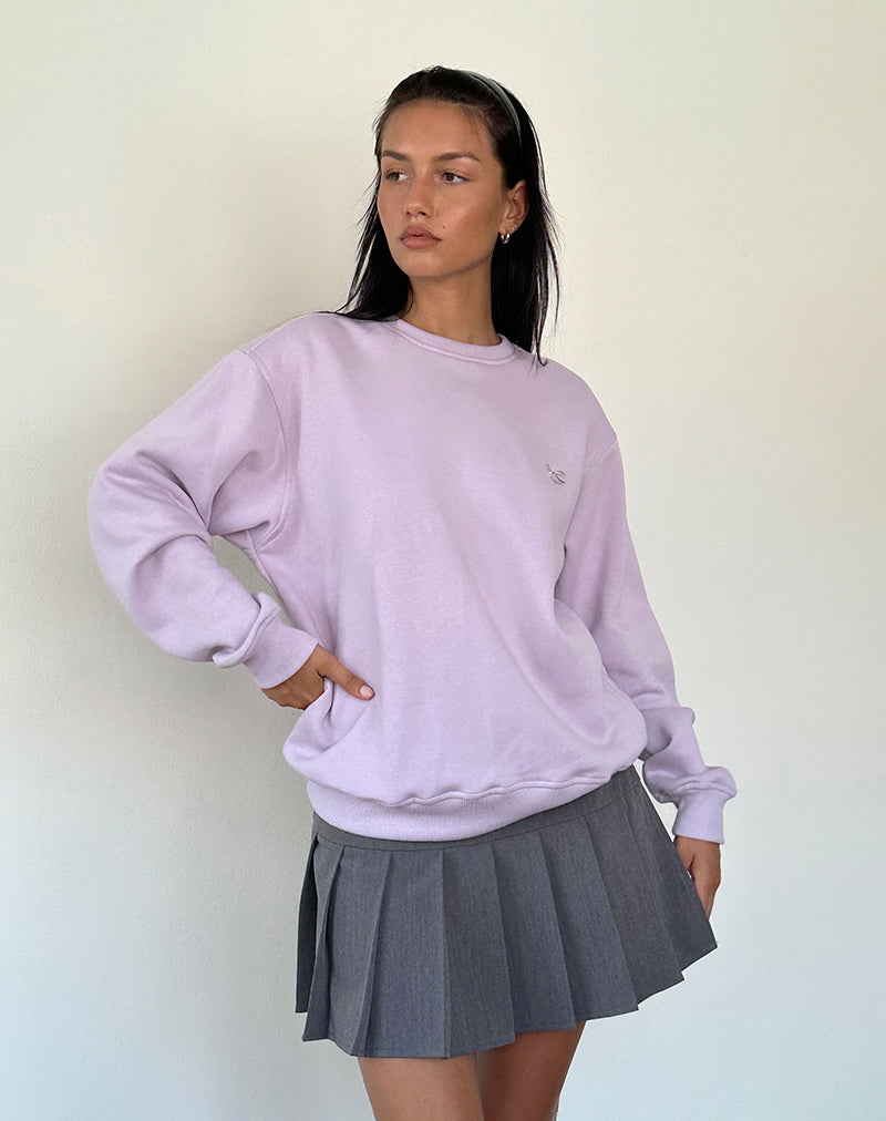 Image de Tillie Jumper in Violet with Grey Bow Embroidery