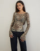 Image de Tineko Long Sleeve Top in Leopard Dance Brown