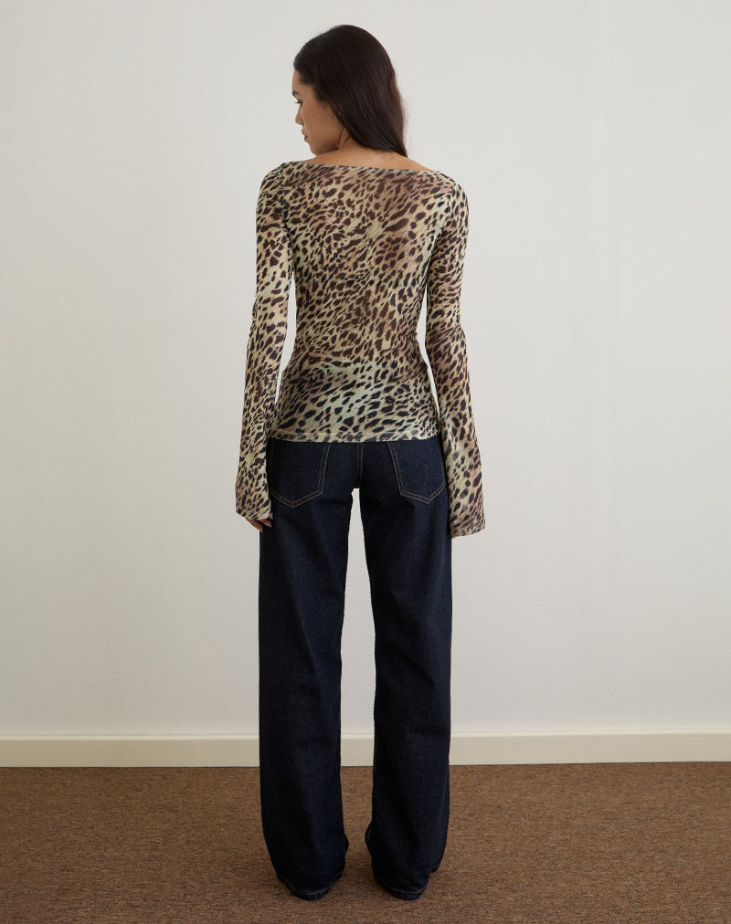 Image de Tineko Long Sleeve Top in Leopard Dance Brown